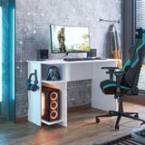 Mesa Para Computador Gamer 3875 Ambiente Branco Brilho - Qmovi