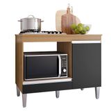 Balcão Para Cooktop Carla Amendoa Preto Ajl
