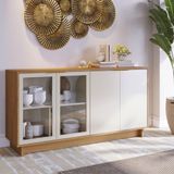 Aparador Para Sala Buffet Ambiente Vitória Freijó Off White Colibri