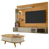 Estante Home Theater Suspenso Frizz Select Com Mesa De Centro Indianápolis Cumaru Opala - Madetec
