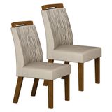 Cadeira Para Mesa De Jantar Ilhéus Mdf Kit 2 Peças Joli Palha Leifer Móveis