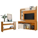 Estante Home Theater Ícaro Com Aparador Frizz Cinamomo Off White - Madetec