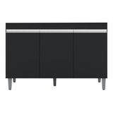 Balcão De Pia Manu 120 Cm Preto Fosco - Ajl