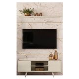 Estante Home Theater Com Bancada Panorama Calacata Off White Madetec