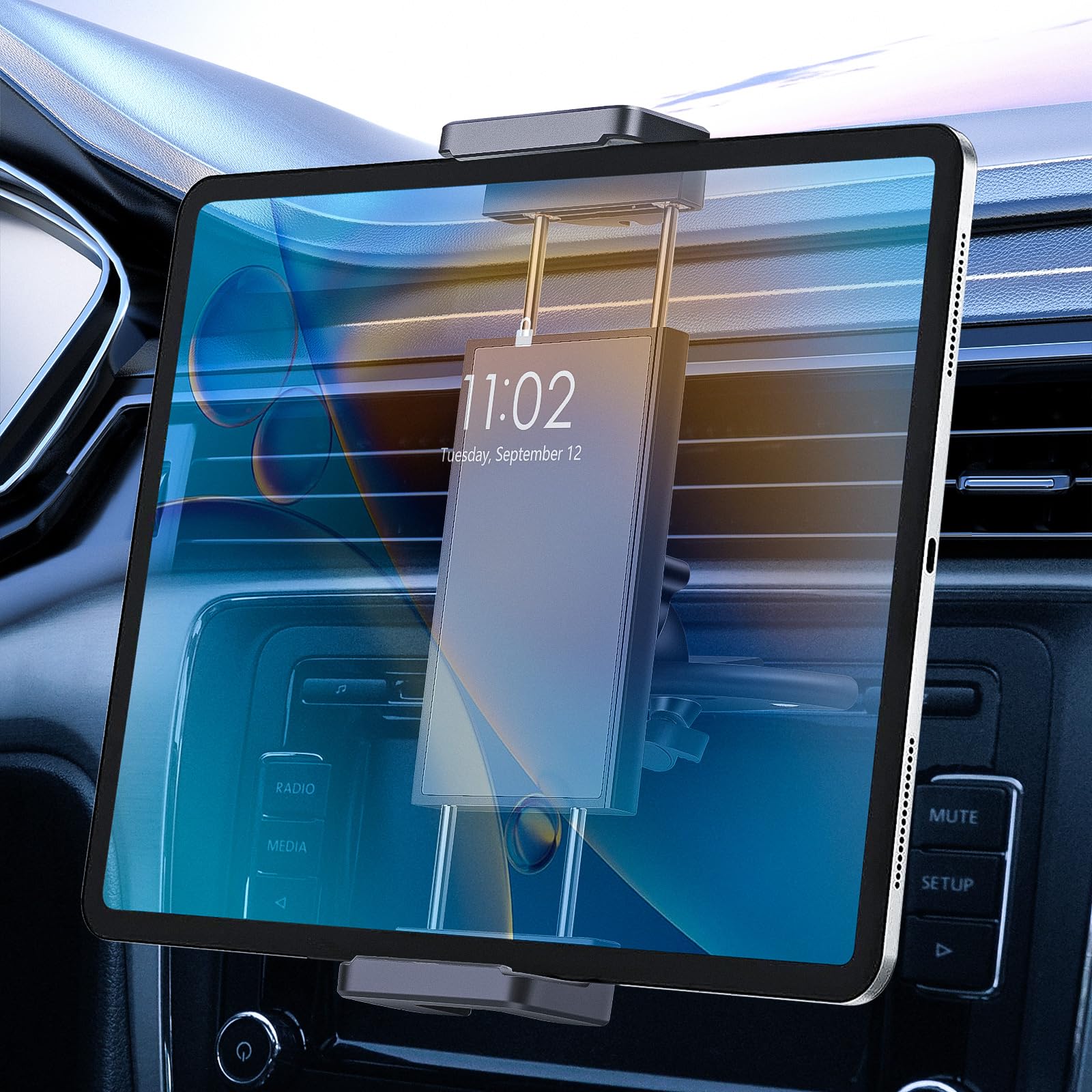 Tablet Eeekit 2 Em 1 Com Slot De Cd Car Mount Para 10-38 Cm Preto