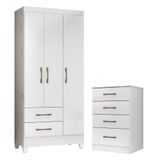 Guarda Roupa Infantil Lima E Cômoda Ms913 Branco Flex Moval