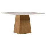 Mesa De Jantar 135x135 Cm Barbara Com Vidro Ype Off White New Ceval