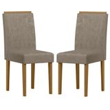 Cadeira Para Mesa De Jantar Ana Kit 2 Peças Ype Camurça Marrom New Ceval