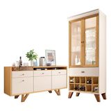 Buffet Soft E Cristaleira Ópera Off White Cinamomo Hb Móveis