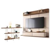 Home Suspenso Galax Castanho Off White E Aparador Infinity Castanho- Hb Móveis