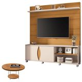 Estante Home Theater Luxor Cinamomo Off White E Mesa De Centro Sky Cinamomo- Hb Móveis