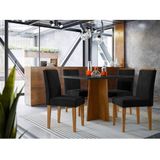 Mesa De Jantar Ambiente Anitta 120x80 Cm Com Vidro Ype Preto E 4 Cadeiras Ana Veludo Preto New Ceval