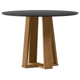 Mesa De Jantar 100x100 Cm Isabela Com Vidro Ype Preto New Ceval