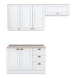Cozinha Modulada Americana 3 Peças Branco Hp Com Tampo Calcare Henn