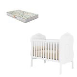 Berço Americano Realeza Branco Acetinado Com Colchão Gazin Canaã