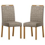 Cadeira Para Mesa De Jantar Mariana Kit 2 Peças Ype Carmurça Marrom New Ceval