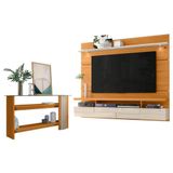 Estante Home Theater Suspenso Lana 1.8 Com Aparador Frizz Cinamomo Off White - Madetec