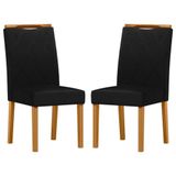 Cadeira Para Mesa De Jantar Sarah Kit 2 Peças Ype Veludo Preto New Ceval