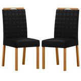 Cadeira Para Mesa De Jantar Mariana Kit 2 Peças Ype Veludo Preto New Ceval