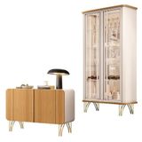 Buffet Benvenuto E Cristaleira Évora Off White Cinamomo Hb Móveis