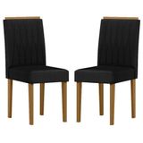 Cadeira Para Mesa De Jantar Ana Kit 2 Peças Ype Veludo Preto New Ceval