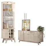 Aparador Para Sala Buffet Mônaco E Cristaleira Marina Calacata Off White Madetec