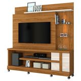 Estante Home Theater Alan Com Rodízios Naturale Off White Madetec