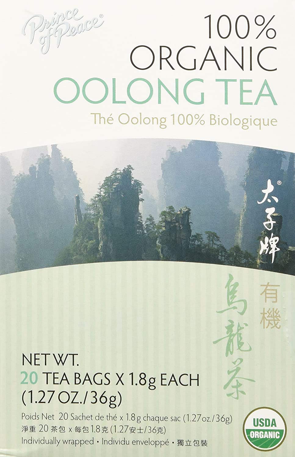 Tea Prince Of Peace Organic Oolong 20 Saquinhos De Chá 100% Orgânicos
