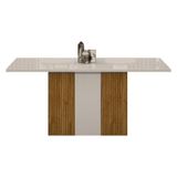 Mesa De Jantar Doha 160x80 Reto Freijó Decor Off White Leifer Móveis