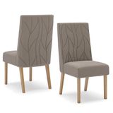 Cadeira Para Mesa De Jantar Eloá Kit 2 Peças Nature Marrom Amêndoa - Henn