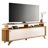 Rack Bancada Para Sala Alba Cinamomo Off White Hb Móveis