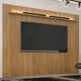 Painel Para Tv Suspenso Frisado Ambiente Curitiba 2240 Cinamomo Off White Com Led - Valdemóveis