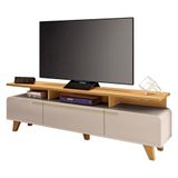 Rack Bancada Para Sala Essenza 2.0 Off White Cinamomo Hb Móveis