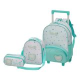 Kit Mochila Com Rodinhas P Lancheira Estojo Tigor Bb Espaço