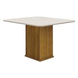 Mesa De Jantar Napoli 90x90 Freijó Decor Off White Leifer Móveis