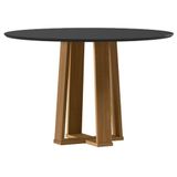 Mesa De Jantar 120 Cm Isabela Com Vidro Ype Preto New Ceval