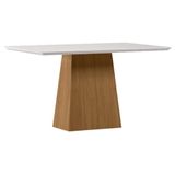 Mesa De Jantar 135x90 Cm Barbara Com Vidro Ype Off White New Ceval