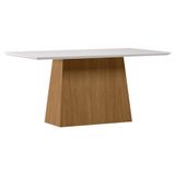 Mesa De Jantar 160 Cm Barbara Com Vidro Ype Off White New Ceval