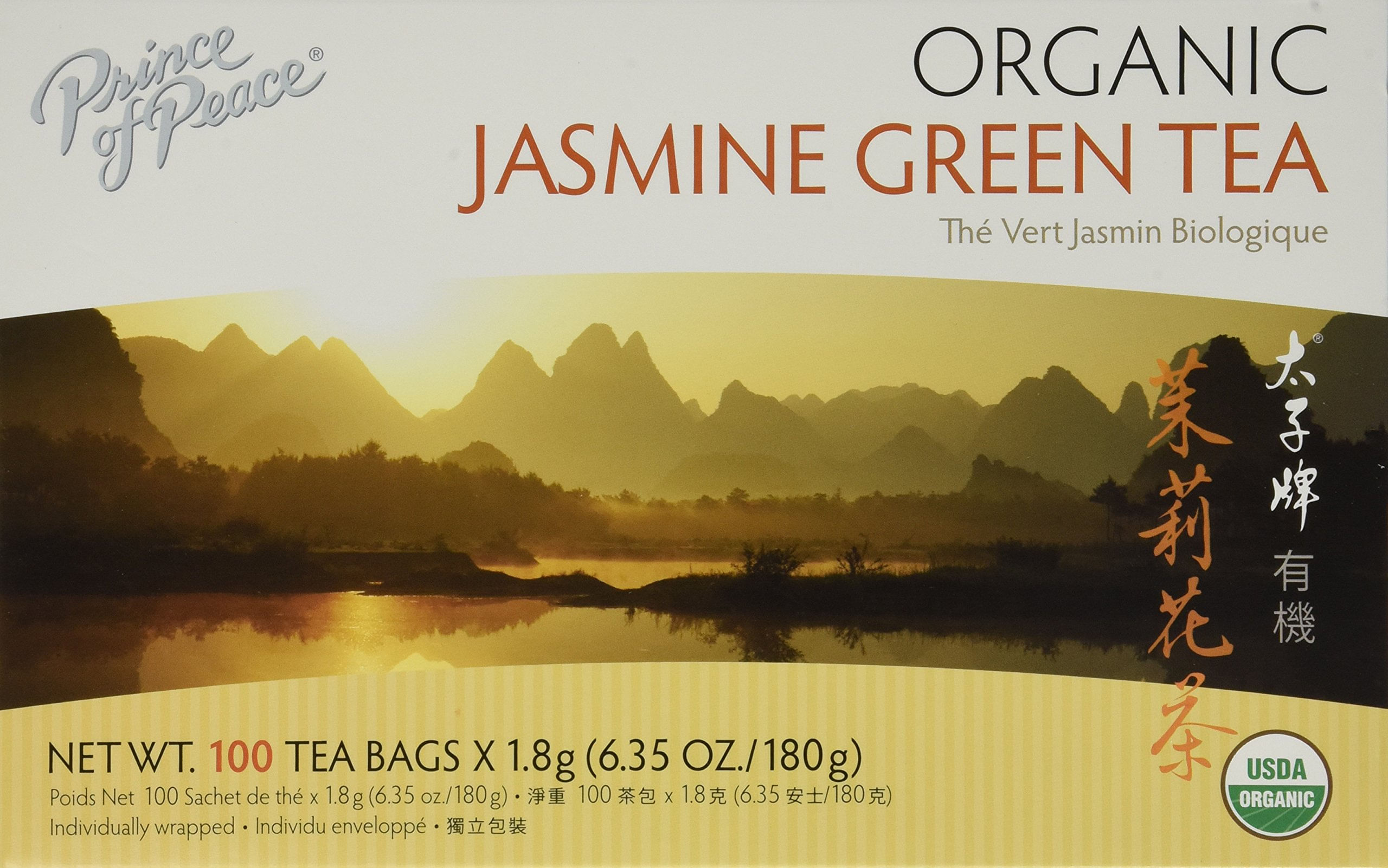 Chá Prince Of Peace Organic Jasmine Green 100 Saquinhos De Chá