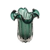 Vaso Em Vidro Flat Italy Verde Esmeralda Wolff 19x24cm