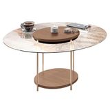 Mesa De Centro Sky Com Tampo De Vidro Castanho Hb Móveis