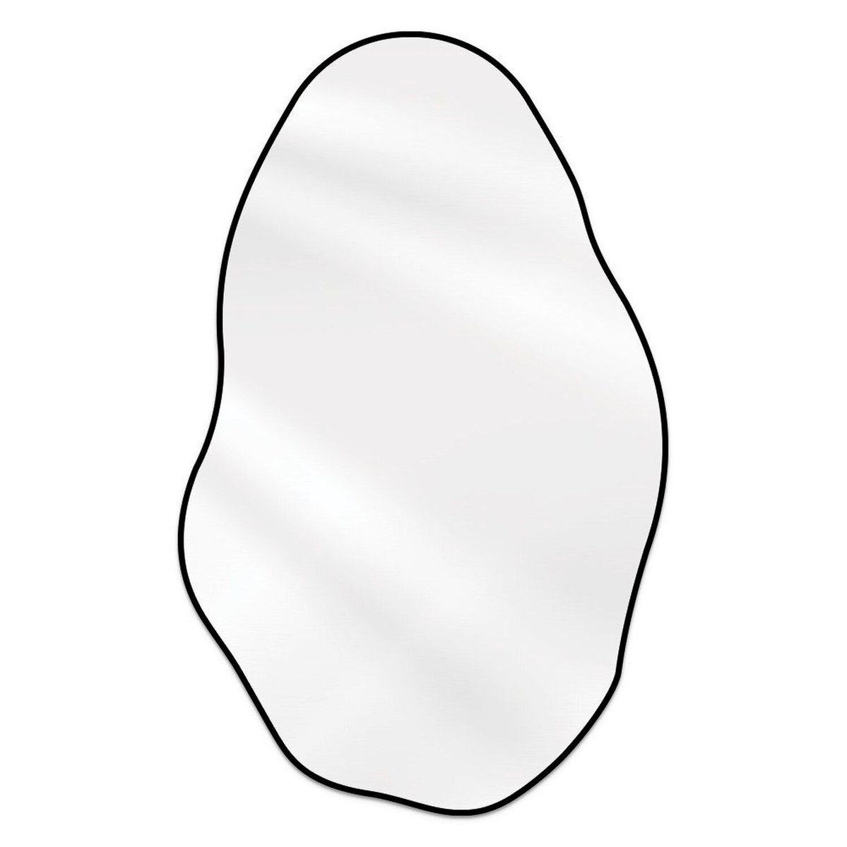 Espelho Decorativo Orgânico Grande Modelo Pedra 80cm X 110cm De Parede Para Cozinha Ba Preto