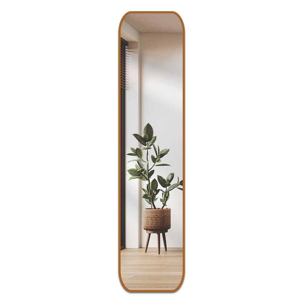 Espelho Decorativo Retangular 38x160 Grande De Parede Caramelo