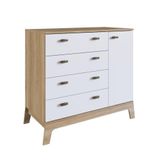 Cômoda Infantil Com 4 Gavetas E 1 Porta Fm004 Favo De Mel Completa Móveis Itapuã/branco
