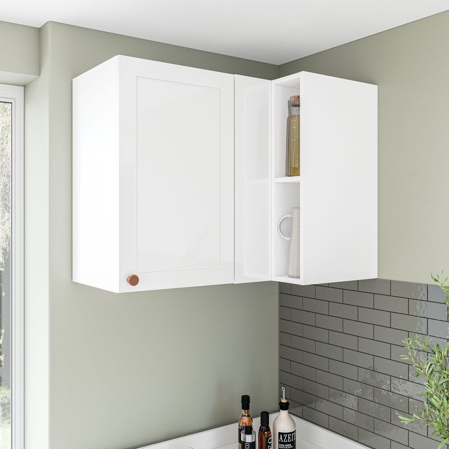 Armário De Canto Aéreo Pérola Yescasa Branco