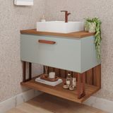Gabinete Suspenso Com Cuba 80,3cm X 73cm Mari Espresso Móveis Pistache