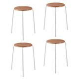 Conjunto 4 Banquetas Para Sala De Jantar Cumbuca Branco/nature