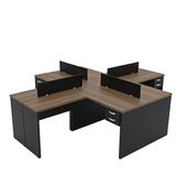 Escrivaninha Para Escritório Em L Office Nogal/preto