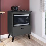 Balcão Com Porta Para Forno E Cooktop 4 Bocas Bogota Grafite