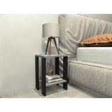 Mesa De Cabeceira Mesa De Apoio Mesa Auxiliar Mesa Lateral Preto E Cinza